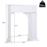 HOMCOM Toiletombouw kantelbeveiliging toiletkast overbouwkast veel opbergruimte MDF wit(m-3)
