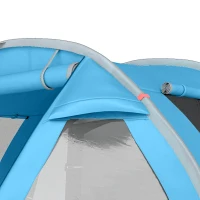 Outsunny Campingtent Trekkingtent Tent, weerbestendig, 2 ruimtes,  475 x 264  cm Breedte x 172, Blauw(m-11)