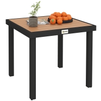 Outsunny tuintafel voor 4 personen, aluminium 80cm x 80cm x 74cm