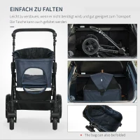 PawHut 2-in-1 design hondenbuggy, opvouwbare hondentas, donkerblauw(m-9)