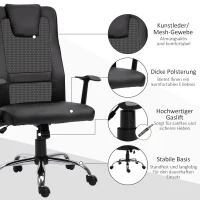 Vinsetto Kantoorstoel draaistoel in hoogte verstelbaar directiestoel ergonomisch bureaustoel(m-6)