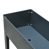 Outsunny Verhoogd bloembed plantenbak kruidenbed 3 afvoergaten bloembak met metalen poten(m-9)