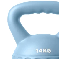 SPORTNOW Kettlebell 14 kg, haltère avec poignée Antidérapante, haltère à boule, musculation, entraînement, pour gym, bleu(m-11)