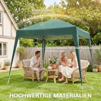 Outsunny Partytent 3 x 3 m inklapbare partytent opvouwbare tent paviljoen tuintent draagbaar 2 kleuren(m-4)