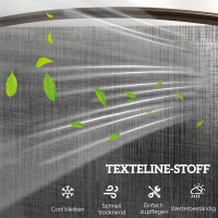 Outsunny Metaal tuinbank schommelstoel tuinstoel 2-zits met tafel schommel bruin(m-5)