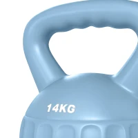 SPORTNOW Kettlebell 14 kg, haltère avec poignée Antidérapante, haltère à boule, musculation, entraînement, pour gym, bleu(m-13)