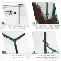 Outsunny kas met roldeur transparant 100 x 50 x 149 cm(m-5)