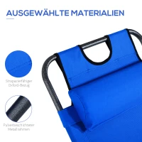 Outsunny Ligbank ligbed strandstoel ligbank voor buiten inklapbaar met kussen strand(m-6)