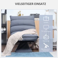 HOMCOM fauteuil, draaibare, verstelbare rugleuning, lederlook, stalen frame, grijs, 62 x 62 x 95 cm(m-7)