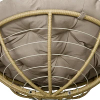 Outsunny Tuinmeubelset 3-delig, Bistroset - Weerbestendig - Afneembare kussens - 85 cm x 70 cm x 82 cm - Natuurlijk + Lichtbruin(m-10)
