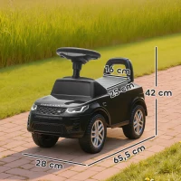 AIYAPLAY Correpasillos Infantil con Licencia Land Rover Vehículo para Empujar Claxon Sonidos de Motor Almacenamiento Bajo el Asiento Negro(m-3)