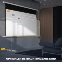 HOMCOM Projectiescherm 293 x 193 cm 120 inch 16:9 HD 4K Elektrisch met Afstandsbediening, Wit(m-6)