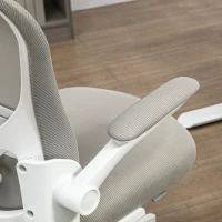Vinsetto Bürostuhl, drehbares Kopfteil, höhenverstellbar, Nierenpolster, atmungsaktiver Bezug, bis 120kg, Grau(m-9)
