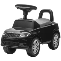 AIYAPLAY Mașină de împins pentru copii sub licență Land Rover, vehicul de împins, claxon, sunete de motor, depozitare sub șezut, negru(m-8)