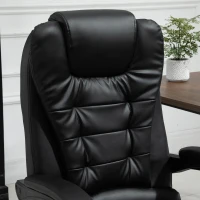 Vinsetto Massagestoel directiestoel met voetensteun, verstelbare rugleuning PVC zwart(m-9)