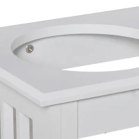 PawHut Honden-Voerstation, Antislip, 44 x 24 x 15cm, Wit, 0,9L per Bak(m-8)