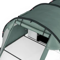 Outsunny kampeertent voor 3-4 personen, twee binnenruimtes, gaasraam, groen, 4,75 x 2,64 x 1,72 m(m-10)