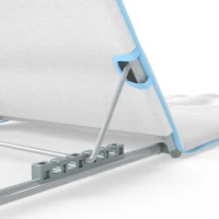 Outsunny Opvouwbare Ligstoel voor Strand, Tuin en Zon, Verstelbare Rugleuning, Zijvak, 48 cm x 134 cm x 33-43 cm, Beige(m-11)