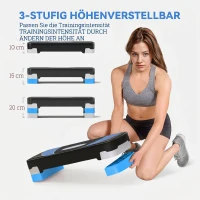 HOMCOM Stepper Aerobic Stepper in hoogte verstelbaar 10-20 cm voor thuis tot 150 kg(m-4)