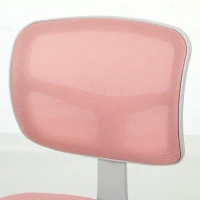 Vinsetto Chaise de Bureau Ergonomique Sans Accoudoirs, Fauteuil de Bureau Pivotant, Dossier Courbé en Maille et Roulettes, Rose(m-12)