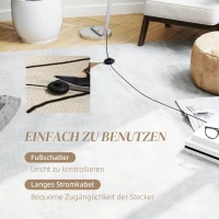 HOMCOM LED-Flurlampe mit anpassbarer Helligkeit, Moderne Stehlampe mit Fußschalter für Schlafzimmer, Wohnzimmer, Silber(m-7)