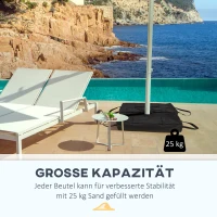 Outsunny Parasolstandaard, opvouwbaar, draagbaar, kan worden gevuld met maximaal 50 kg zand, zwart(m-7)