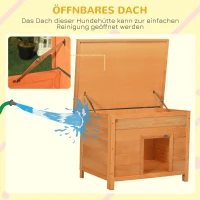 PawHut weervast hondenhok hondenhuis hondengrot scharnierend dak grenenhout(m-5)