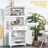 HOMCOM Keukenkast met lade hoge kast met verstelbare planken ladekast hout(m-4)