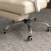 Vinsetto Bürostuhl mit Massage- & Wärmefunktion, Fußstütze, verstellbar, bis 120kg, Beige(m-9)