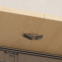 HOMCOM Uitschuifbare eettafel voor kleine ruimtes, om te bouwen tot console, zitplaatsen voor 10 personen, houtlook lichtbruin(m-12)