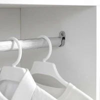 HOMCOM Mobiele garderobekast kledingkast voor slaapkamer wit(m-12)
