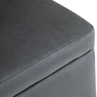 HOMCOM zitbanj elegante gepolsterde bank met opbergruimte kist donkergrijs(m-8)