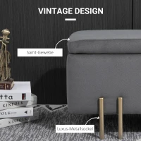 HOMCOM zitbanj elegante gepolsterde bank met opbergruimte kist donkergrijs(m-6)