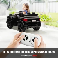 HOMCOM SUV voor elektrische auto's voor kinderen, tot 5 km/u, met veiligheidsgordel, afstandsbediening, koplampen, zwart(m-5)