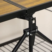 HOMCOM Keukenwagen in industrieel design met 3 schappen, multifunctionele trolley, serveerwagen, 4 wielen, opvouwbaar, bruin+zwart(m-9)