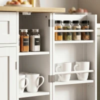 HOMCOM Sideboard keukenkast met 4 deuren, lade, verstelbare plank, deurplanken voor keuken, eetkamer, 138x40x85cm, wit(m-10)