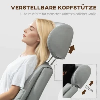 HOMCOM Relaxsessel mit Hocker, Liegefunktion, drehbar, Lederoptik, bis 150 kg, Hellgrau(m-5)