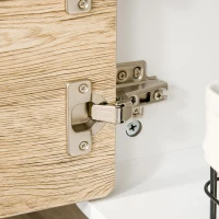 HOMCOM Tv-meubel tv-lowboard met push-in design lade MDF wit + naturel(m-9)
