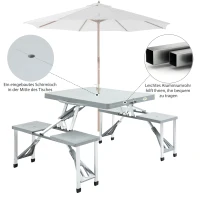 Outsunny® campingtafel set picknicktafel zitgroep klaptafel met 4 stoelen aluminium 135 x 82 x 66 cm | Aosom.nl(m-7)