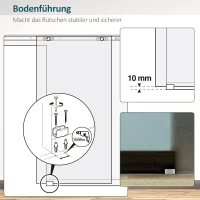 HOMCOM glazen schuifdeur schuifdeur glazen deur kantoor met zonder stroken 775/900/1025 x 2050 mm(m-5)