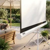 HOMCOM Écran de Projection avec Ttrépied Pliable 84 Pouces 4K HD 16:9, 200Lcm, Écran Vidéoprojecteur Portable, Hauteur Réglable(m-14)