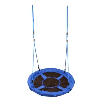 HOMCOM Nestschommel voor kinderen ronde schommel schommel tuin Oxford 100 cm blauw(m-10)