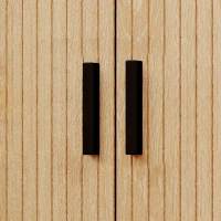 HOMCOM Nachtkast met lamellen deuren en stalen poten, voor slaapkamer en woonkamer, eikenhout(m-10)