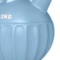 SPORTNOW Kettlebell 12 kg, haltère avec poignée Antidérapante, haltère à boule, musculation, entraînement, pour gym, bleu(m-14)
