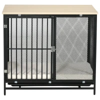 PawHut hondenkooi, dierenkooi met tafelblad, hondenhok, kennel, binnen(m-7)