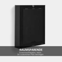 HOMCOM Opklapbare wandtafel met schrijfbord, 60 cm x 94,5 cm x 147 cm, Zwart(m-6)