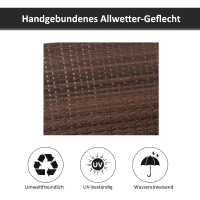 Outsunny hangbank 2-zits rotan tuinschommel met zitkussen bruin(m-4)