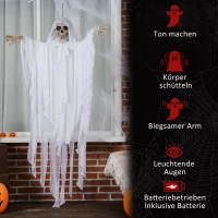 Outsunny Halloween-decoratie spook met speciale effecten en geluidsfunctie 100 cm x 18 cm x 153 cm(m-7)