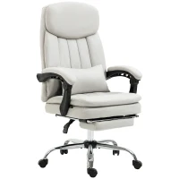 Vinsetto Bureaustoel met Massage- en Warmtefunctie, Ergonomisch, 66x67x110-118cm, Crèmewit(m-10)