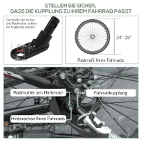 HOMCOM 2-in-1 fietskar, laadaanhanger, 40 kg draagvermogen, zwart+grijs(m-8)